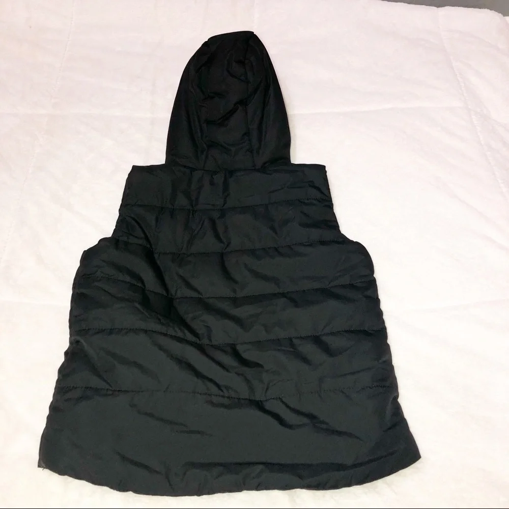 Crazy 8 black puffer hoodie vest.